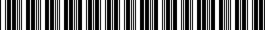 Barcode for 000988022064