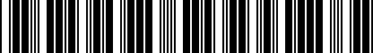Barcode for 012301143