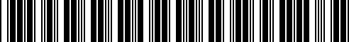 Barcode for 100025K1A03